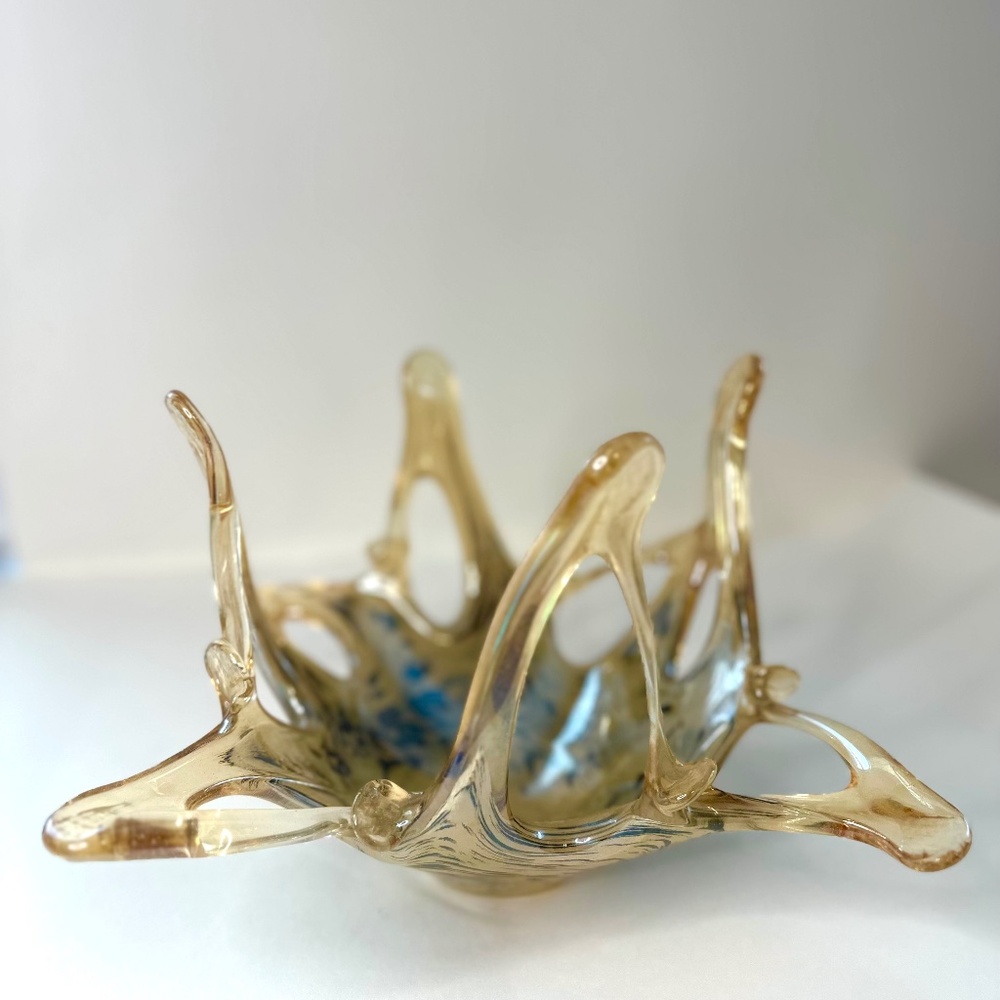 Glass Vase 14” x 14” x 8”